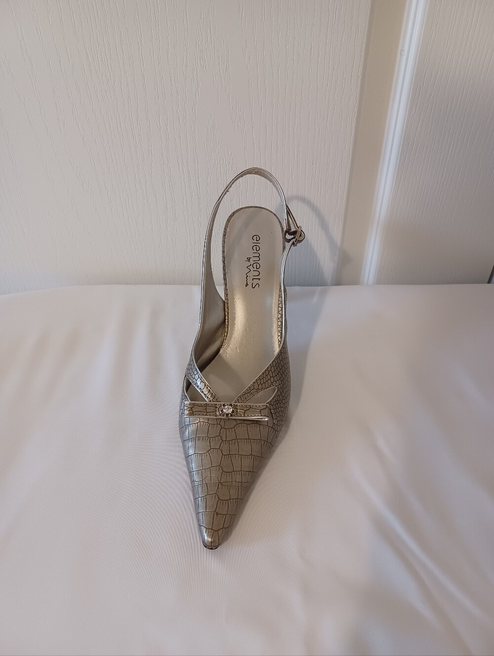 Elements by Nina Taupe Croc-Embossed Slingback Pump - Picture 8 of 16